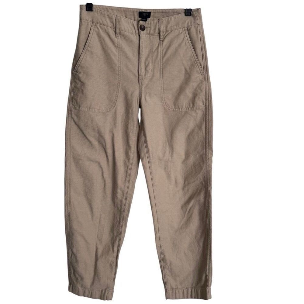 J. Crew Factory Women’s Chino Pants 0 Khaki Casual - Picture 2 of 7